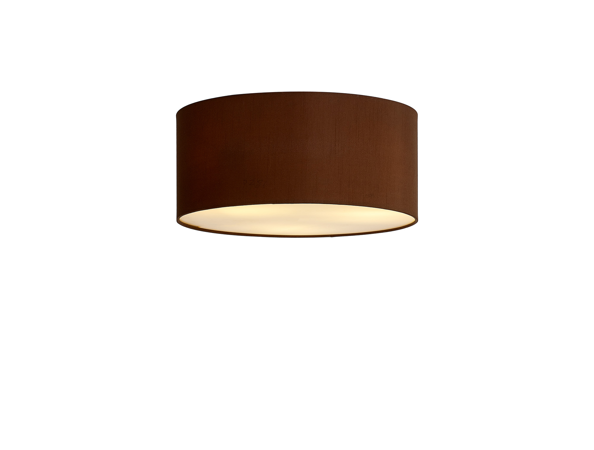 DK0622  Baymont 40cm Flush 3 Light Raw Cocoa/Grecian Bronze, Frosted Diffuser